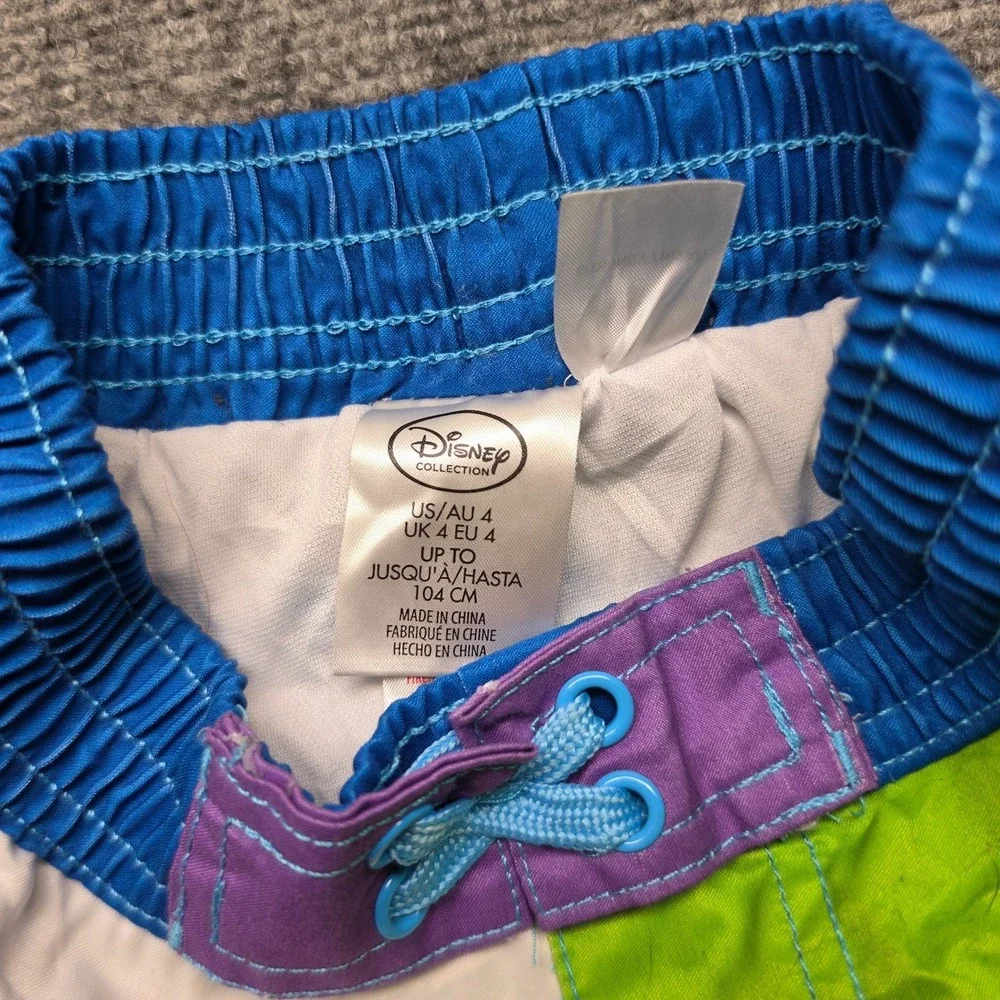 Disney Store Toy Story Swim Trunks Size 4 Boys Colorblock Woody Buzz Rex Aliens